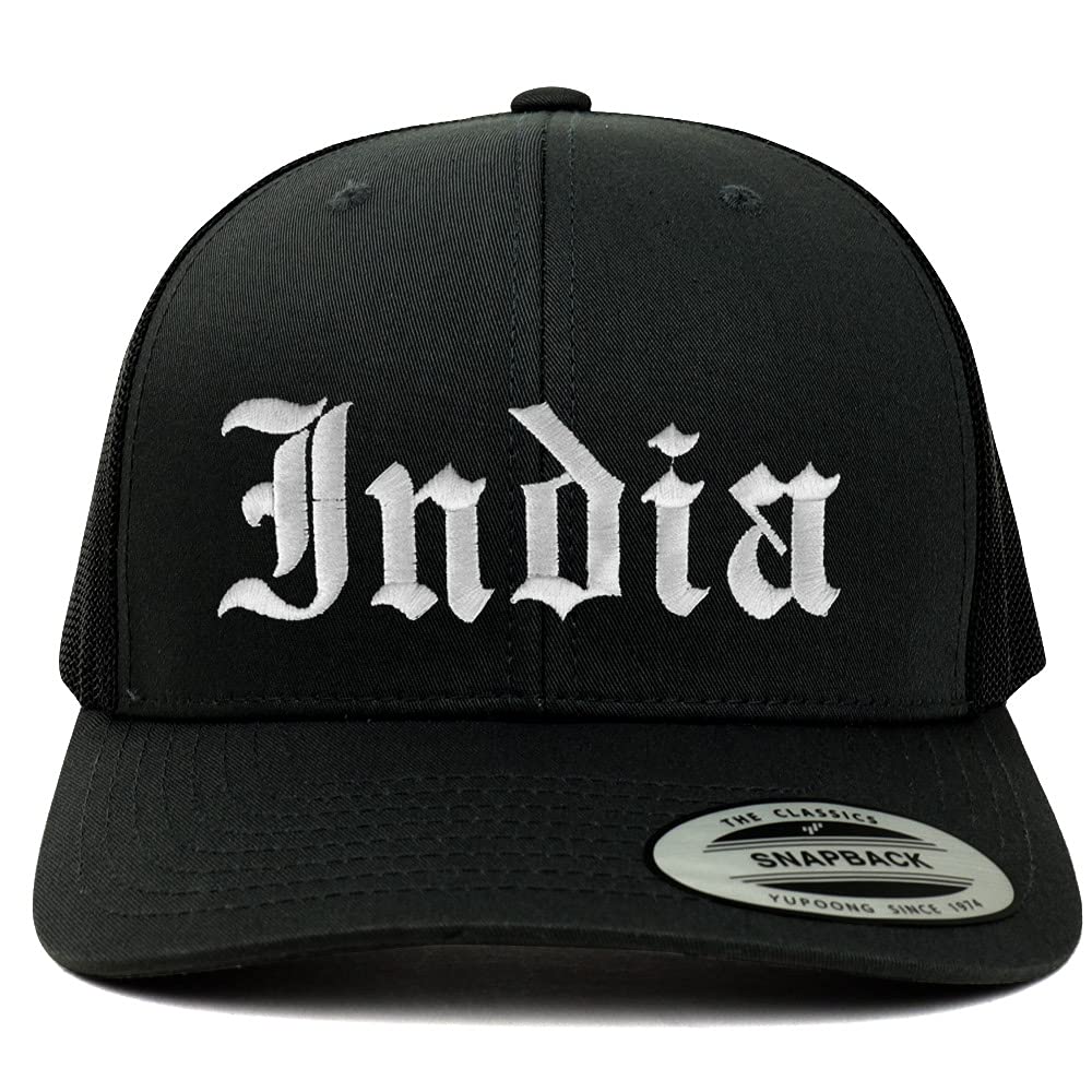 Trendy Apparel Shop India Old English 6 Panel Retro Trucker Mesh Cap