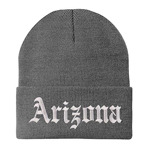 Trendy Apparel Shop Arizona State Old English Embroidered Long Cuff Beanie