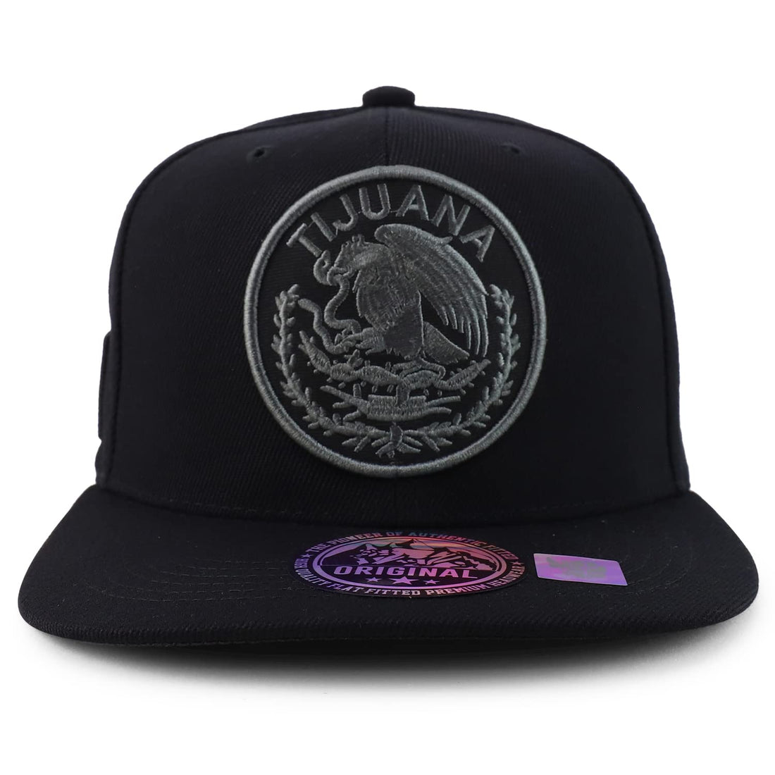 Trendy Apparel Shop Cities of Mexico Circular Logo Embroidered Flatbill Snapback Baseball Cap