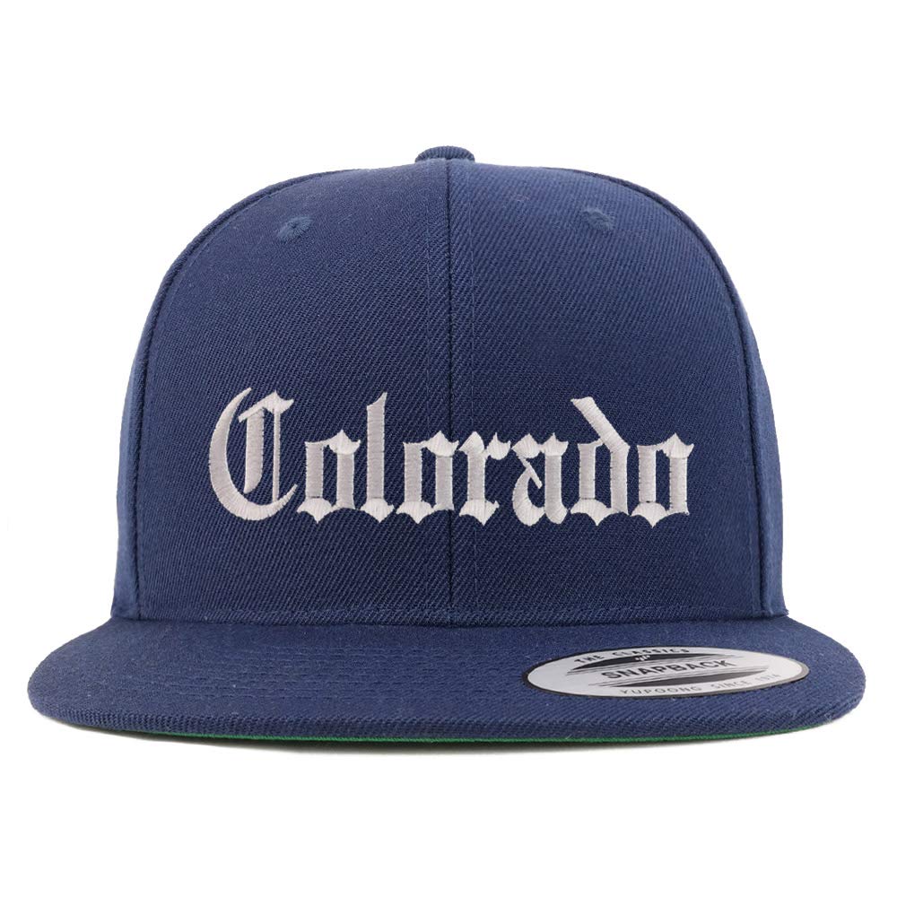 Trendy Apparel Shop Colorado State Old English Embroidered Flatbill Snapback