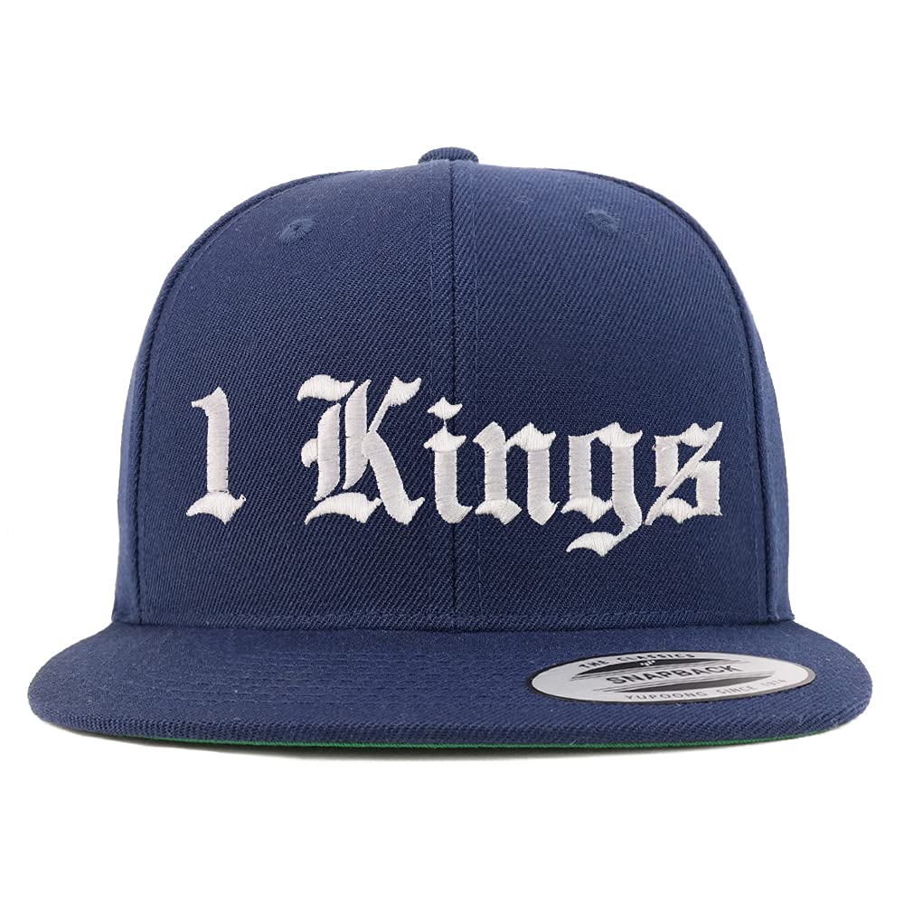 Trendy Apparel Shop 1 Kings Old English Embroidered Flatbill Snapback