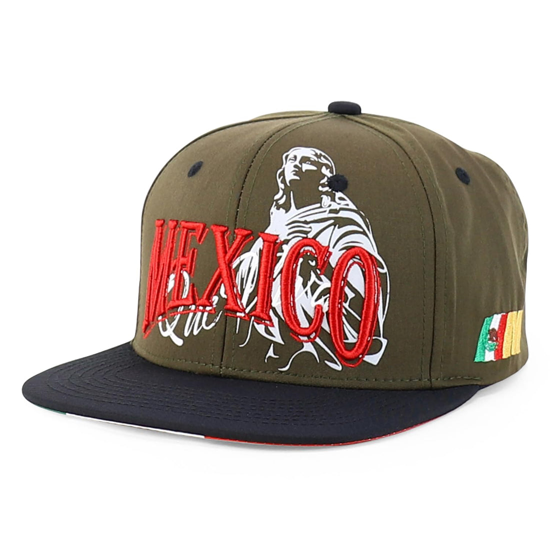Trendy Apparel Shop Mexico Guadalupe Embroidered Flat Bill Snapback Cap