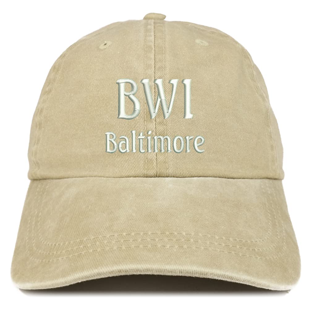 Trendy Apparel Shop BWI Baltimore Embroidered Pigment Dyed Washed Baseball Cap