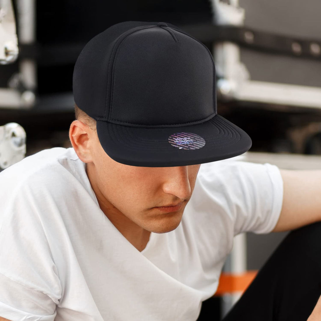 Trendy Apparel Shop XXL Oversize Flatbill Structured Foam Snapback Cap