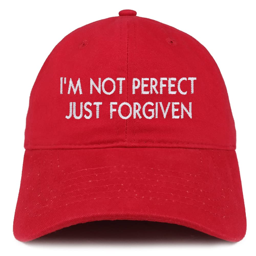 Trendy Apparel Shop I'm Not Perfect Just Forgiven Low Profile Soft Cotton Baseball Cap