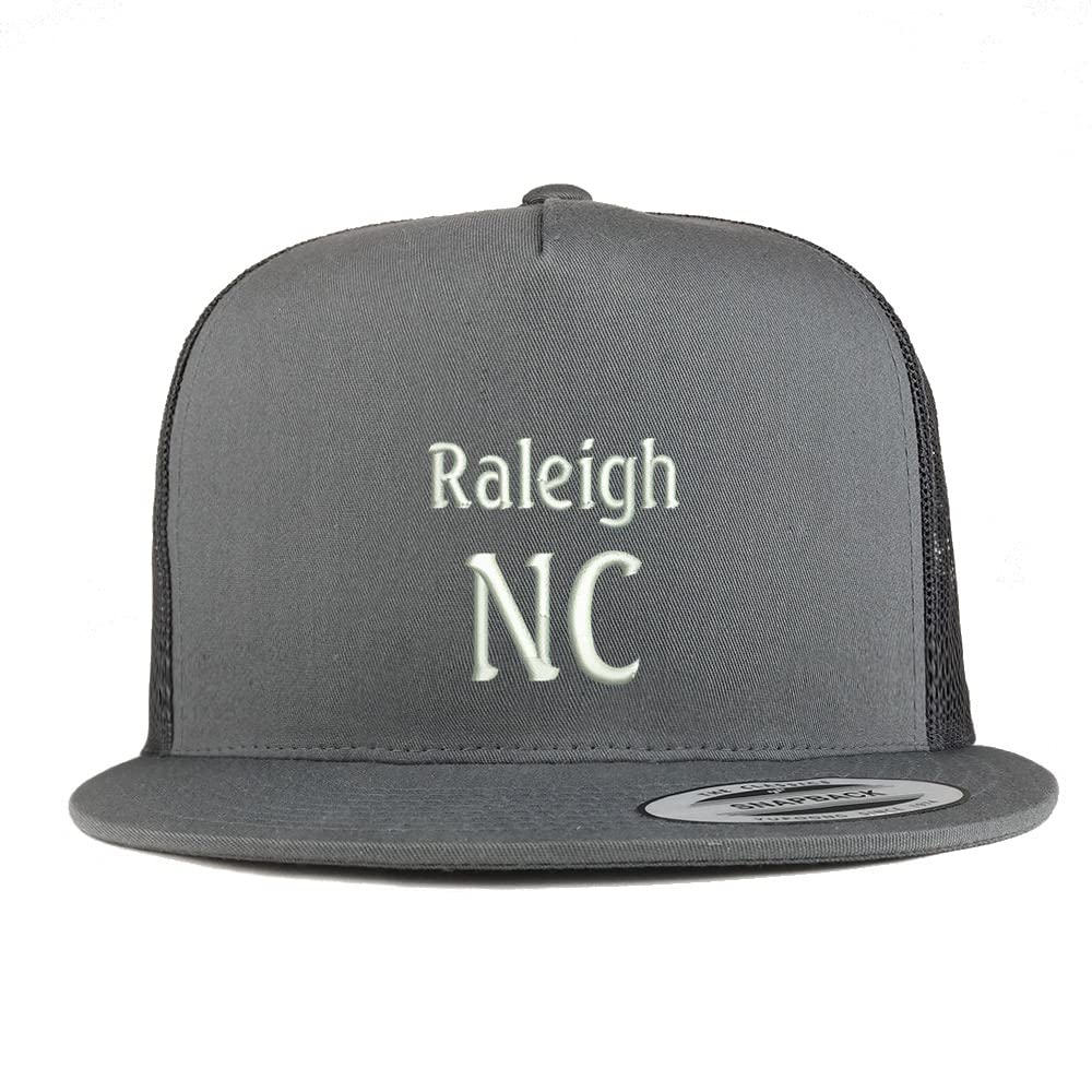 Trendy Apparel Shop Raleigh NC Embroidered 5 Panel Flatbill Trucker Cap