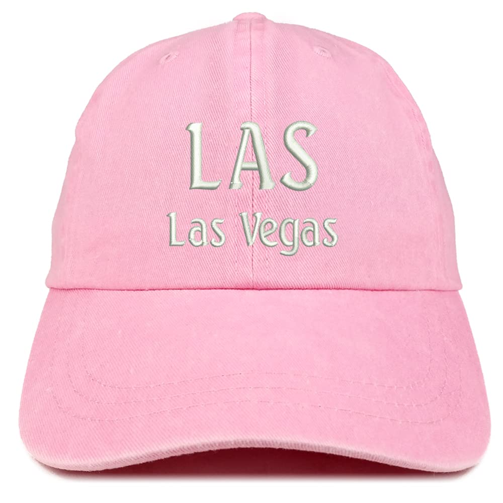 Trendy Apparel Shop LAS Las Vegas Embroidered Pigment Dyed Washed Baseball Cap