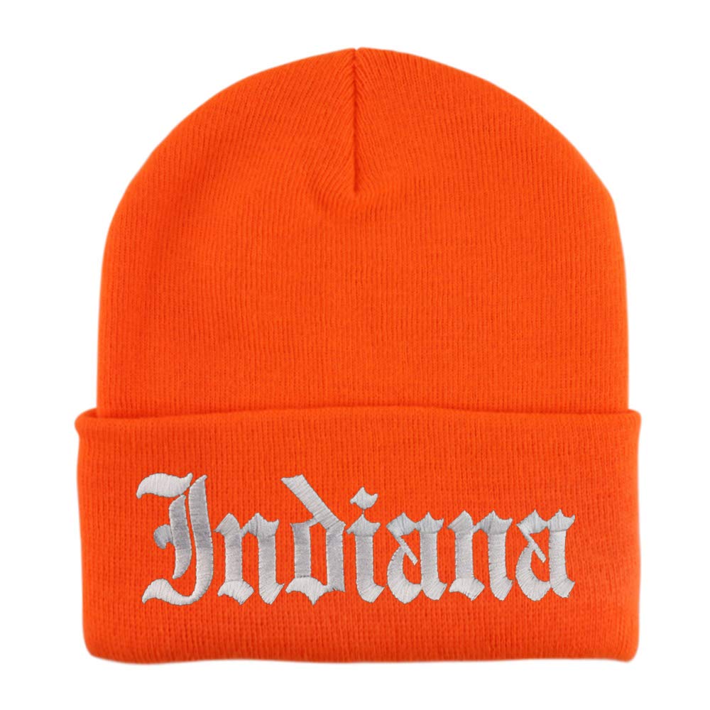Trendy Apparel Shop Indiana State Old English Embroidered Long Cuff Beanie