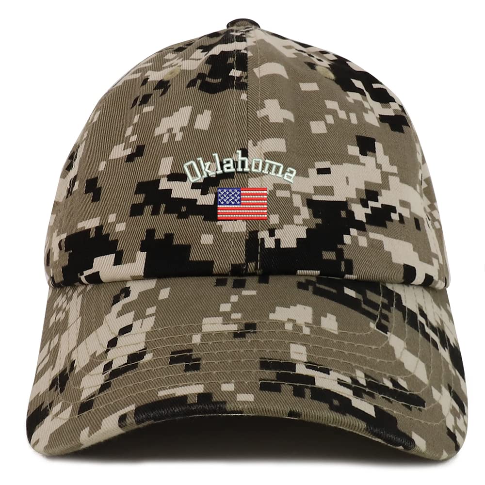 Trendy Apparel Shop Oklahoma USA Flag Low Profile Soft Cotton Baseball Cap