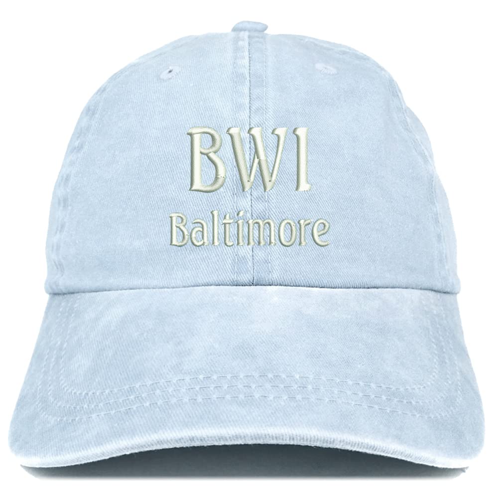 Trendy Apparel Shop BWI Baltimore Embroidered Pigment Dyed Washed Baseball Cap