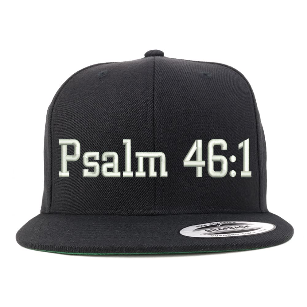 Trendy Apparel Shop Psalm 46:1 Embroidered Flatbill Snapback