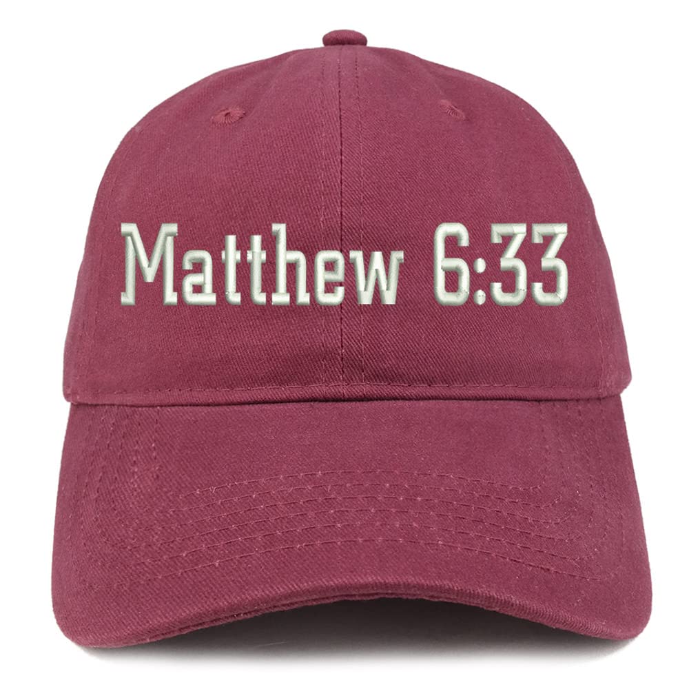 Trendy Apparel Shop Matthew 6:33 Low Profile Soft Cotton Baseball Cap