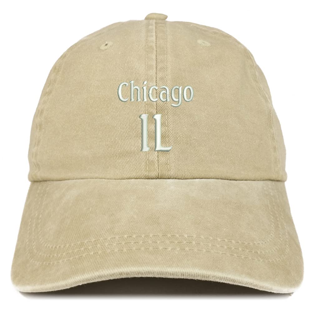 Trendy Apparel Shop Chicago IL Embroidered Pigment Dyed Washed Baseball Cap