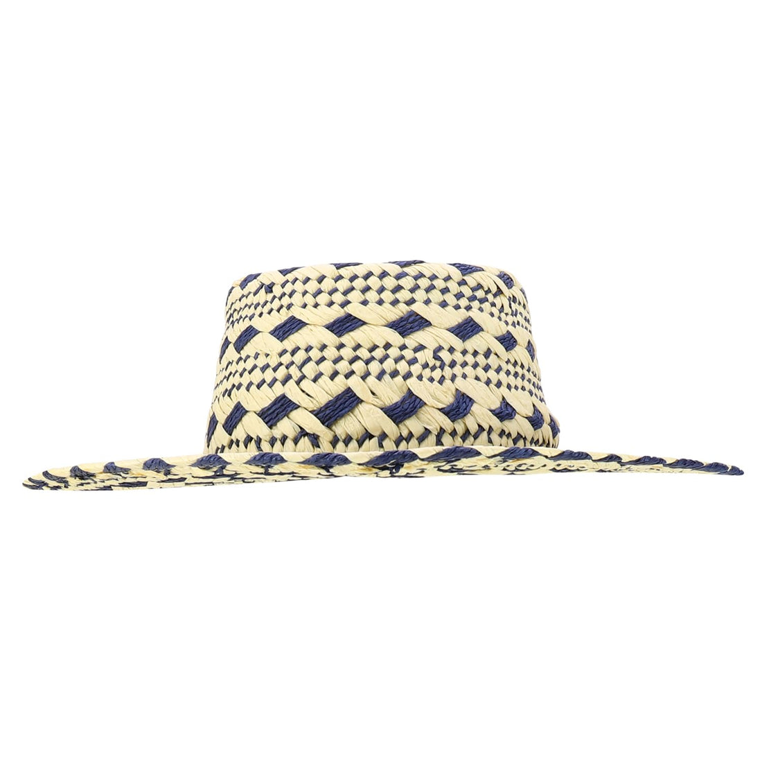 Trendy Apparel Shop Tribal Pattern Wide Brim Paper Gambler Hat