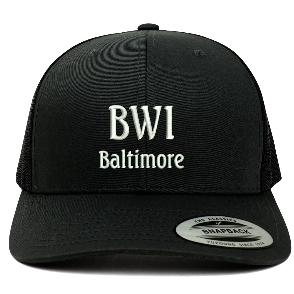 Trendy Apparel Shop BWI Baltimore Embroidered Retro Fit Trucker Mesh Cap