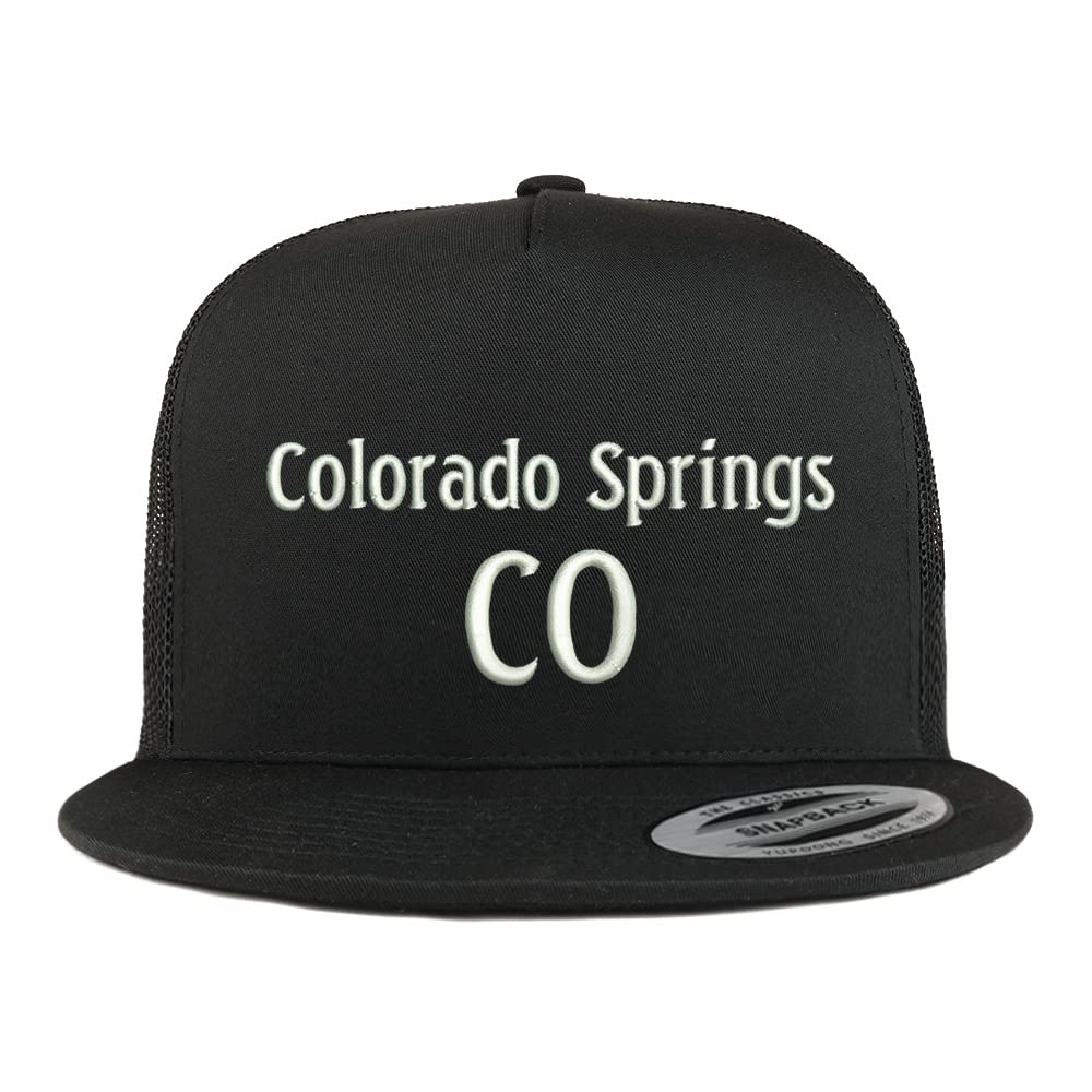 Trendy Apparel Shop Colorado Springs CO Embroidered 5 Panel Flatbill Trucker Cap