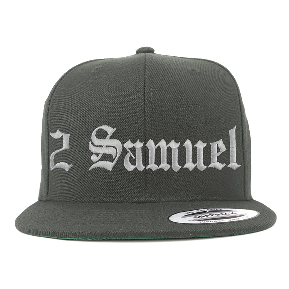 Trendy Apparel Shop 2 Samuel Old English Embroidered Flatbill Snapback