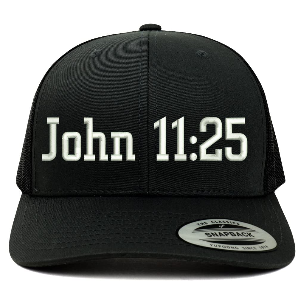 Trendy Apparel Shop John 11:25 6 Panel Trucker Mesh Cap