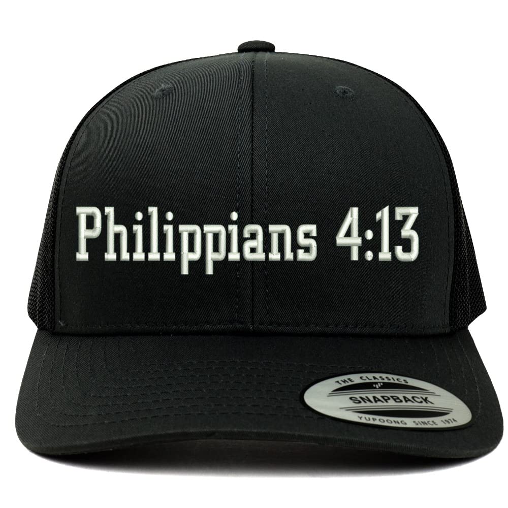 Trendy Apparel Shop Philippians 4:13 6 Panel Trucker Mesh Cap
