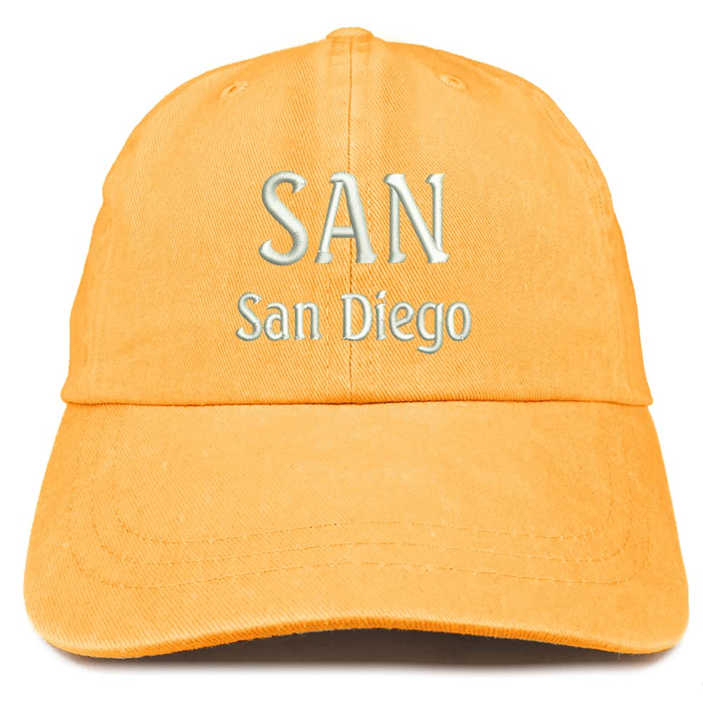 Trendy Apparel Shop SAN San Diego Embroidered Pigment Dyed Washed Baseball Cap
