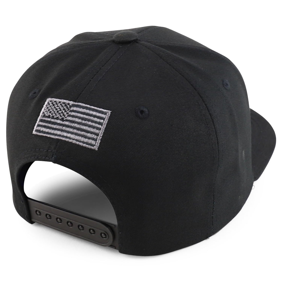 Trendy Apparel Shop Oversized USA Flag Embroidered Structured Flatbill Snapback Cap