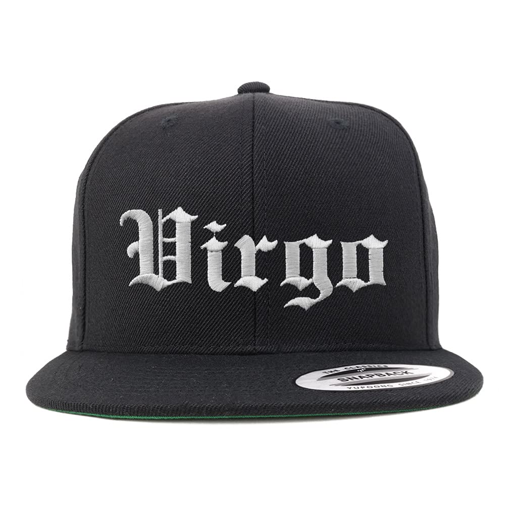 Trendy Apparel Shop Virgo Old English Embroidered Flatbill Snapback
