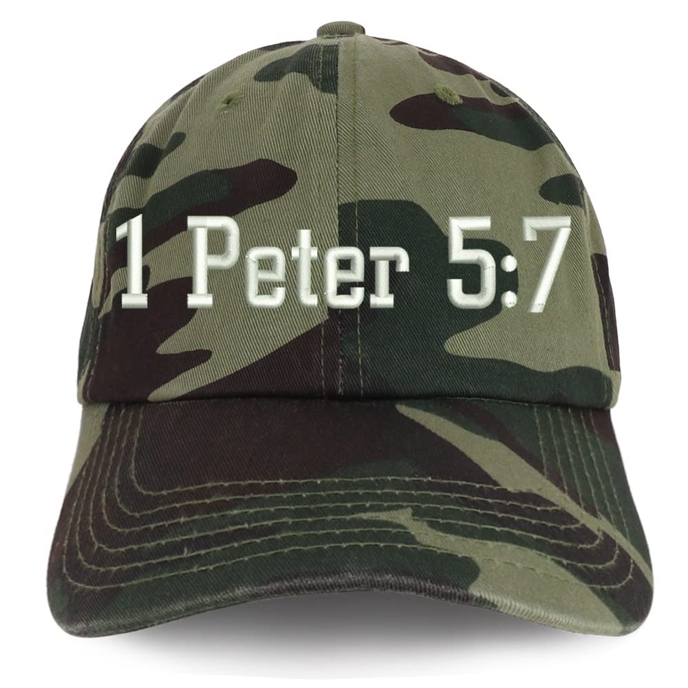 Trendy Apparel Shop 1 Peter 5:7 Low Profile Soft Cotton Baseball Cap