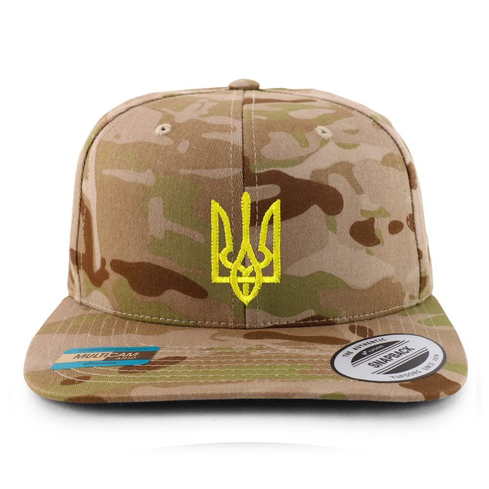 Trendy Apparel Shop Ukrainian National Symbol Embroidered Flatbill Snapback Cap