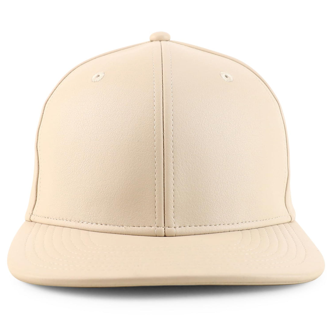 Trendy Apparel Shop Structured 6 Panel Flatbill PU Leather Baseball Cap