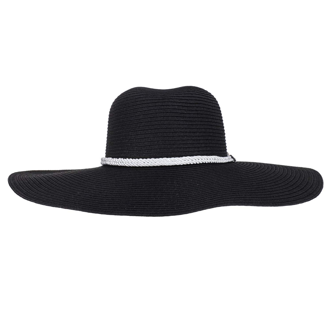 Trendy Apparel Shop Anchor Decorated Band Paper Braid Wide Brim Sun Hat