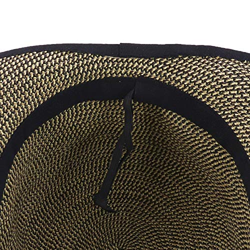Trendy Apparel Shop UPF 50+ 4 Inch Split Brim Bow Paper Braid Tweed Sun Hat