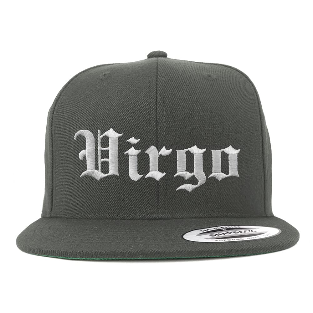 Trendy Apparel Shop Virgo Old English Embroidered Flatbill Snapback