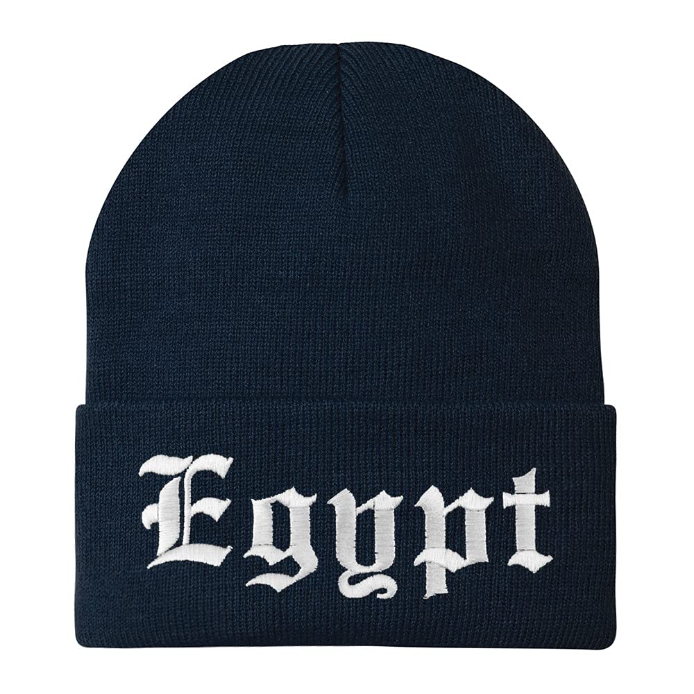 Trendy Apparel Shop Egypt Old English Embroidered Long Cuff Beanie