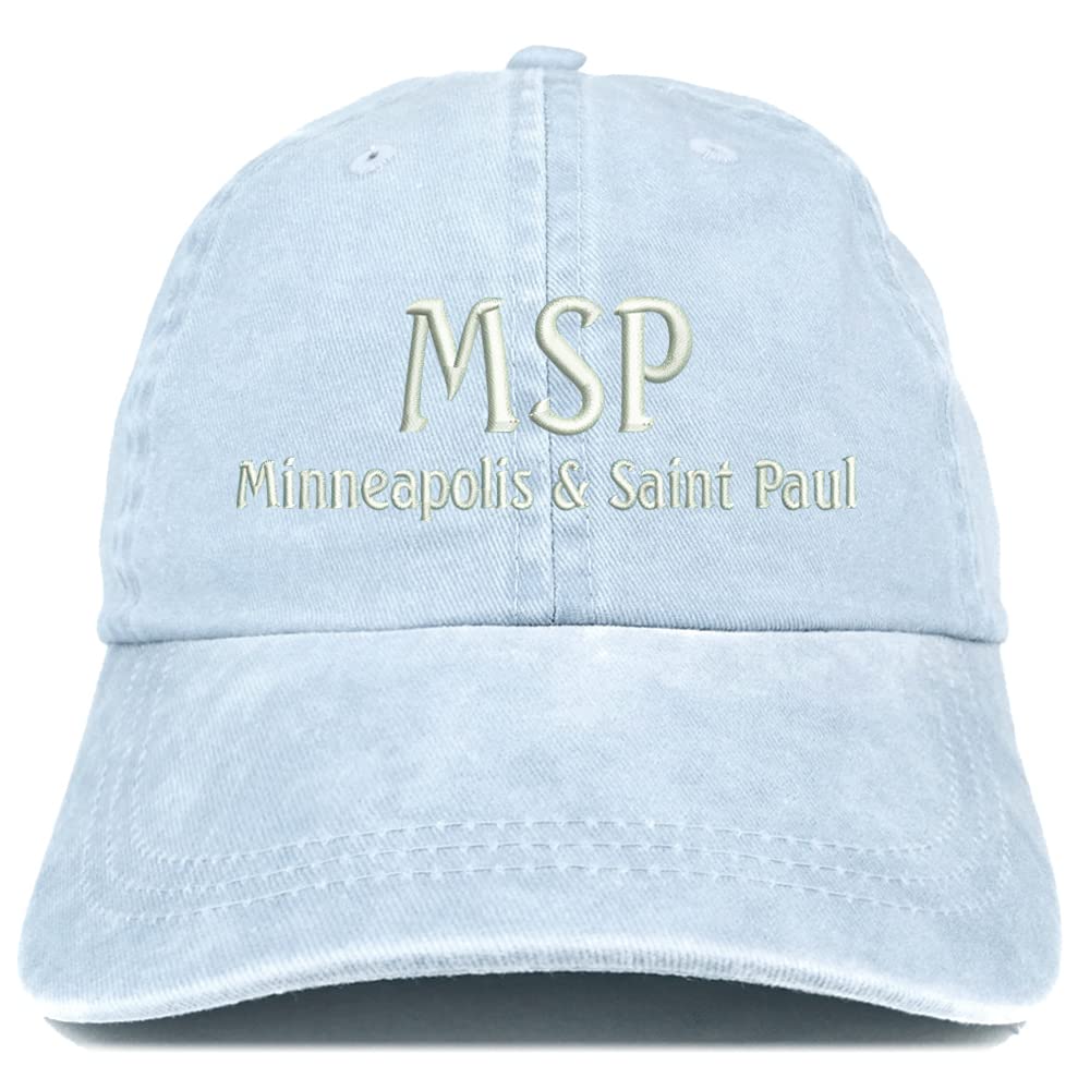 Trendy Apparel Shop MSP Minneapolis and Saint Paul Embroidered Pigment Dyed Washed Baseball Cap