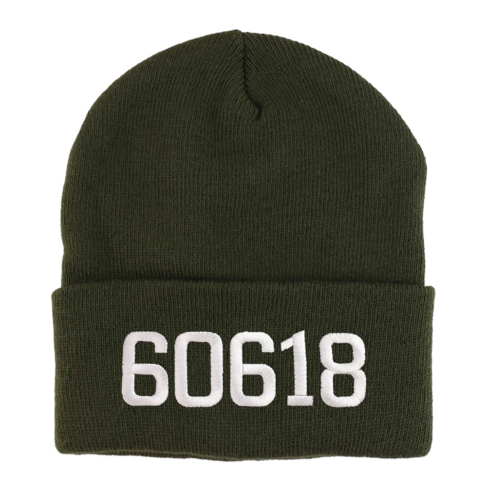 Trendy Apparel Shop 60618 Chicago IL Old English Embroidered Long Cuff Beanie