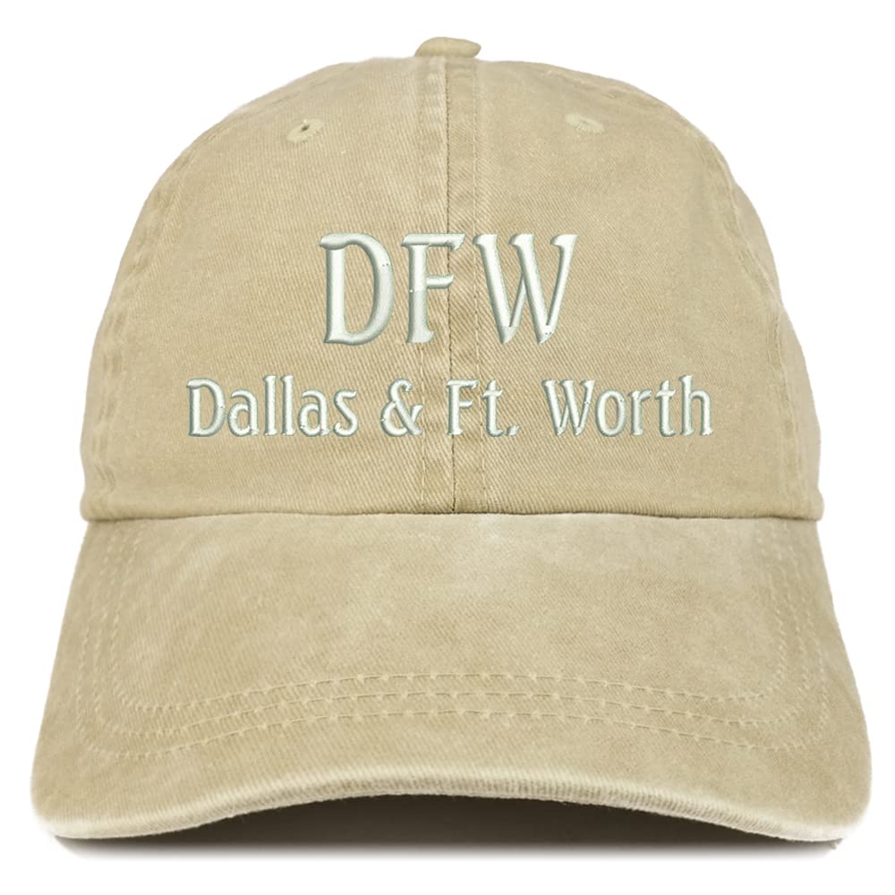 Trendy Apparel Shop DFW Dallas and Fort Worth Embroidered Pigment Dyed Washed Baseball Cap
