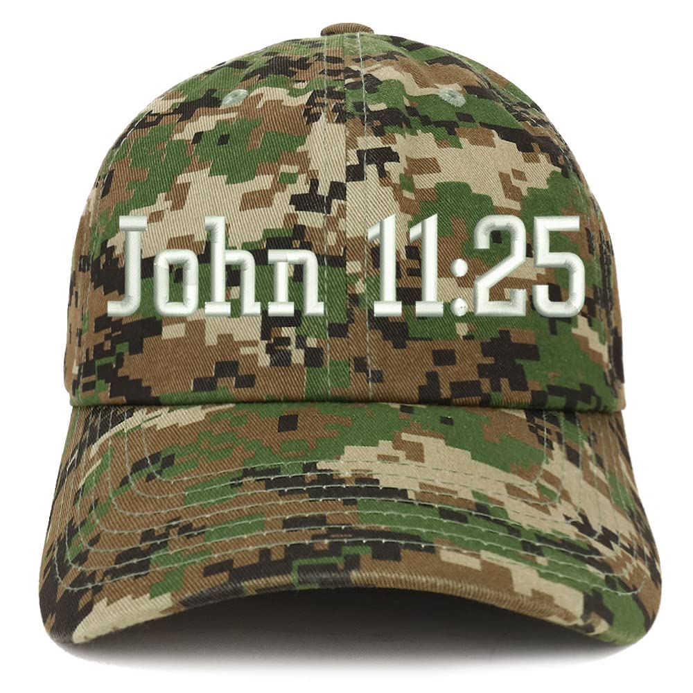 Trendy Apparel Shop John 11:25 Low Profile Soft Cotton Baseball Cap