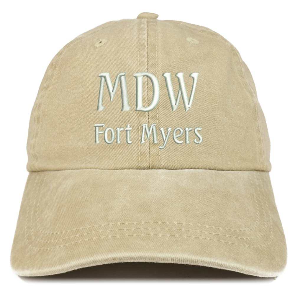 Trendy Apparel Shop MDW Fort Myers Embroidered Pigment Dyed Washed Baseball Cap