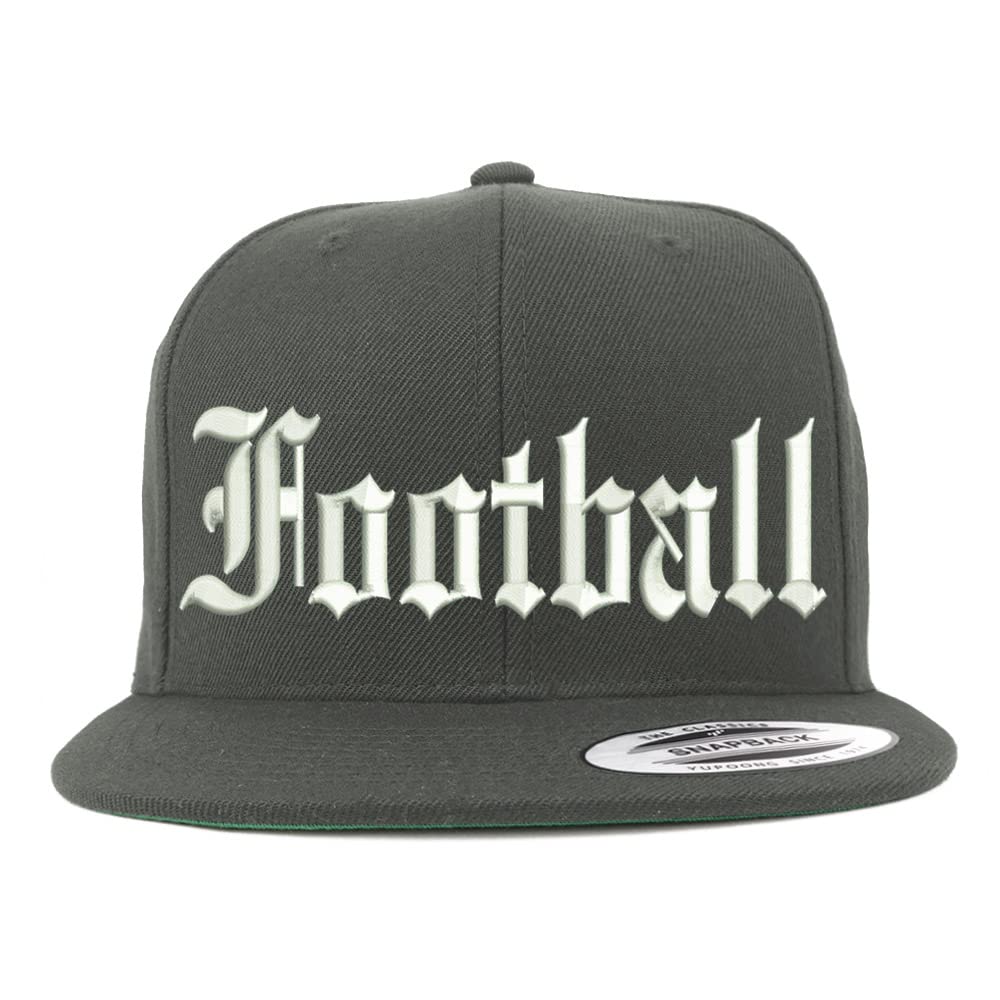 Trendy Apparel Shop Old English Football Embroidered Flatbill Snapback