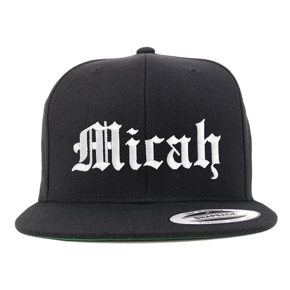 Trendy Apparel Shop Micah Old English Embroidered Flatbill Snapback