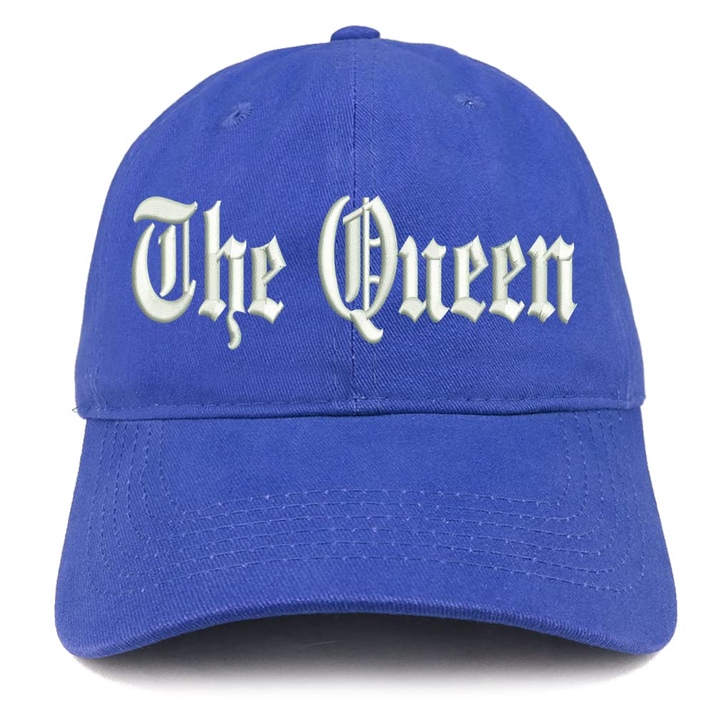 Trendy Apparel Shop The Queen Old English Low Profile Soft Cotton Baseball Cap