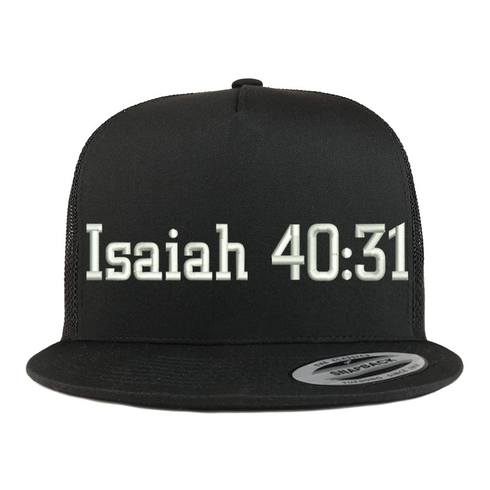 Trendy Apparel Shop Isaiah 40:31 5 Panel Flatbill Trucker Cap