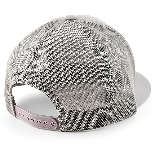 Trendy Apparel Shop Plain Structured 5 Panel Mesh Back Flat Bill Snapback Cap