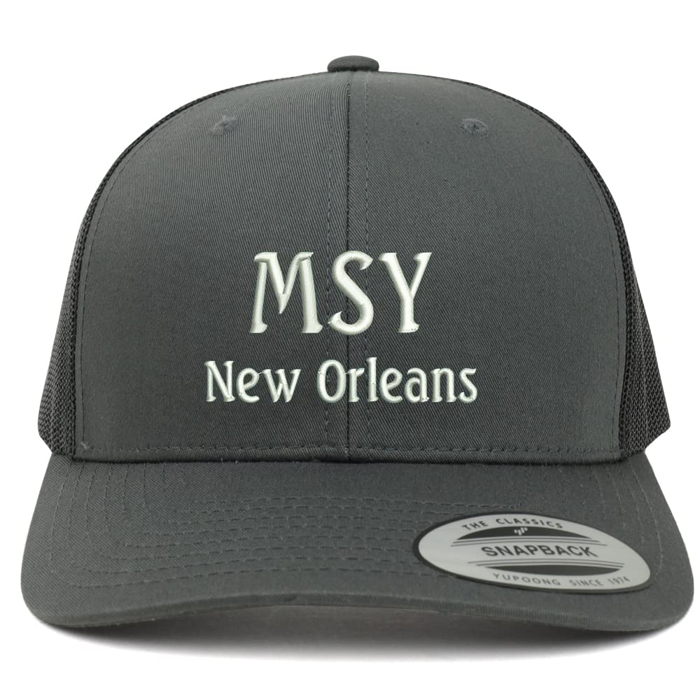 Trendy Apparel Shop MSY New Orleans Embroidered Retro Fit Trucker Mesh Cap
