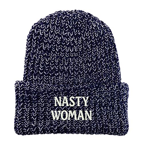 Trendy Apparel Shop Nasty Woman Long Cuffed Thick Ribbed Knit Beanie