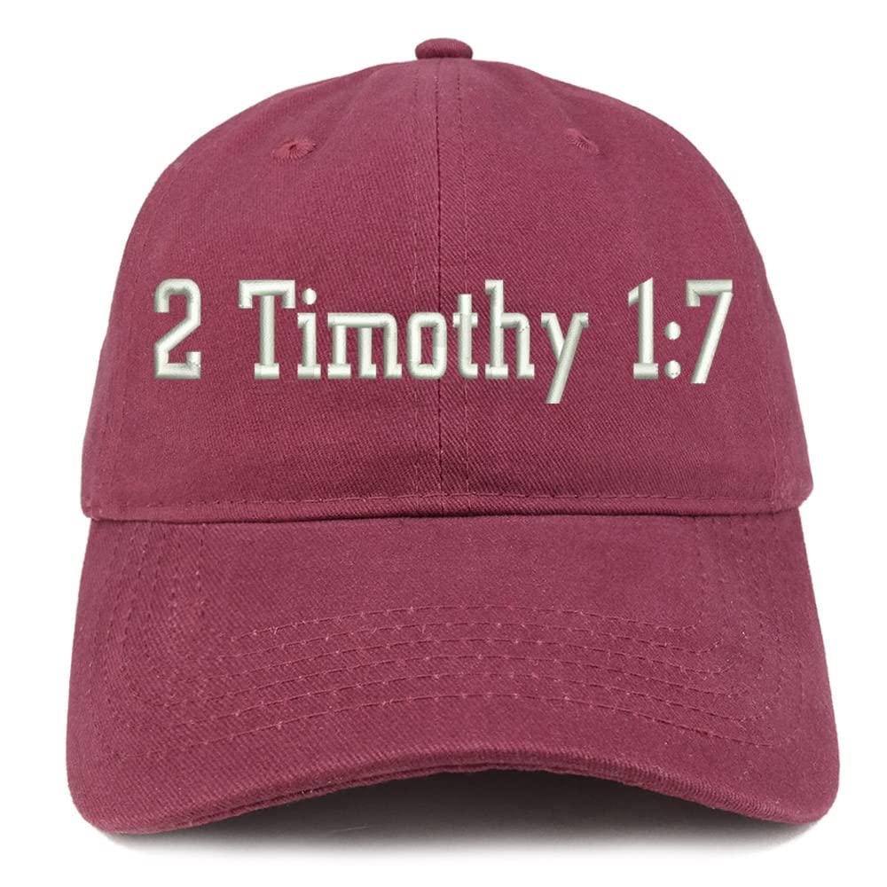 Trendy Apparel Shop 2 Timothy 1: 7 Low Profile Soft Cotton Baseball Cap