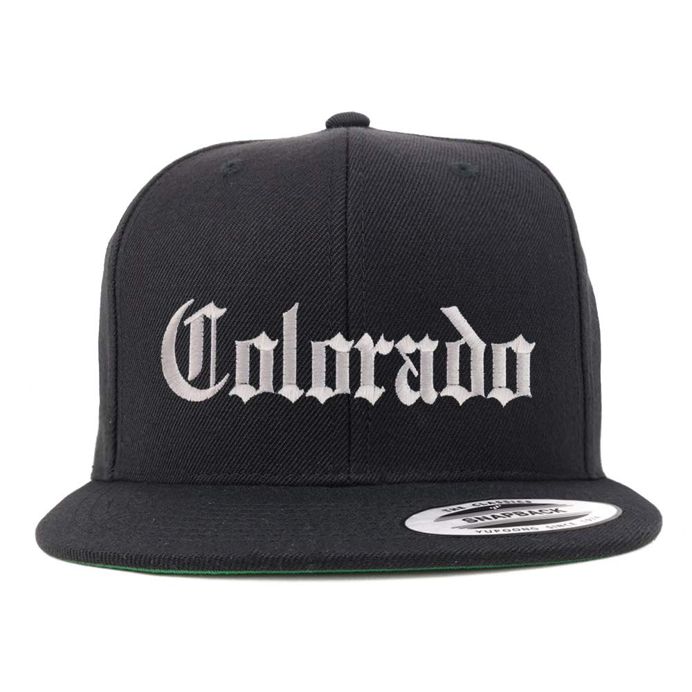 Trendy Apparel Shop Colorado State Old English Embroidered Flatbill Snapback
