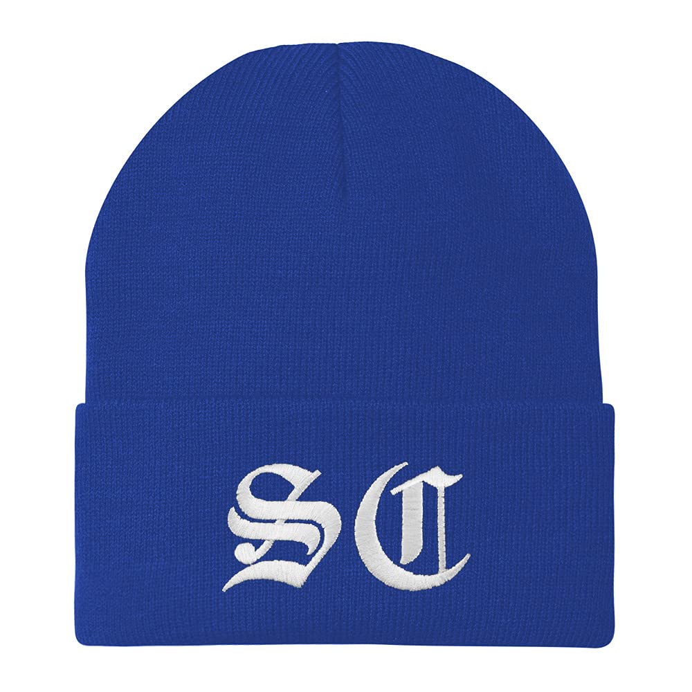 Trendy Apparel Shop South Carolina SC Old English Embroidered Long Cuff Beanie