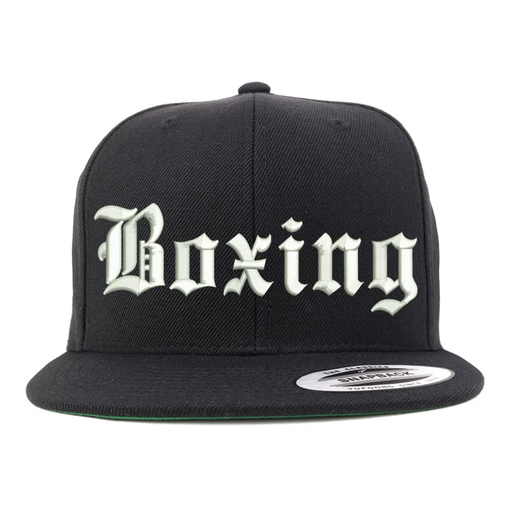 Trendy Apparel Shop Old English Boxing Embroidered Flatbill Snapback