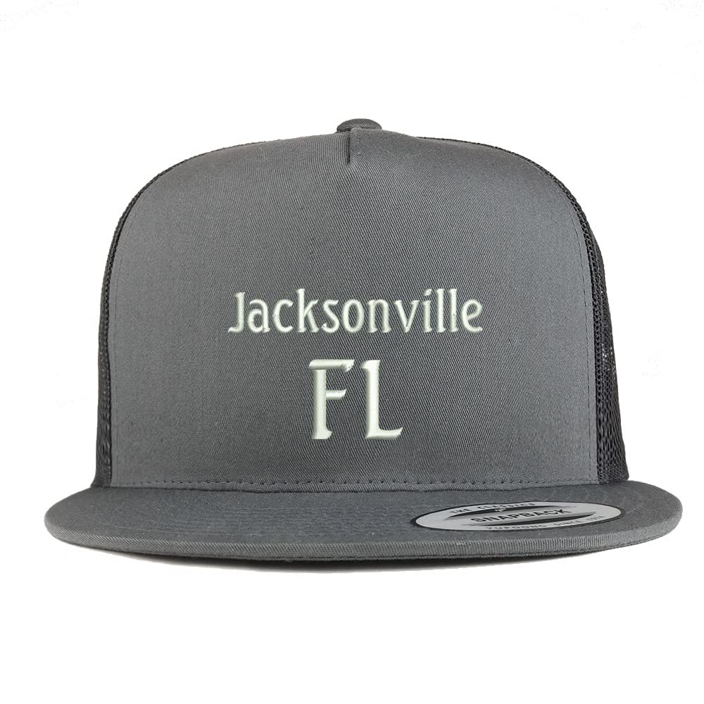 Trendy Apparel Shop Jacksonville FL Embroidered 5 Panel Flatbill Trucker Cap